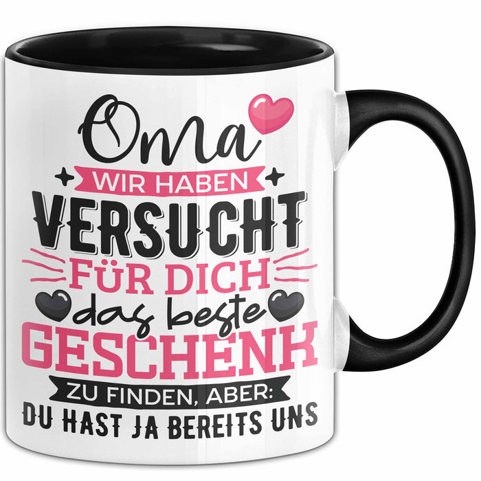 Geschenk Oma Tasse Muttertag Witzige Spruchidee Originell Schwarz Trendation
