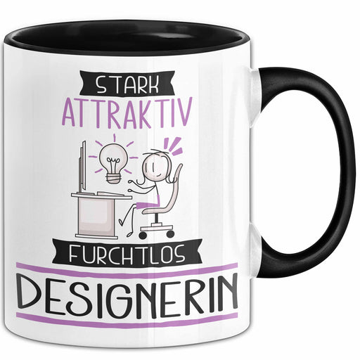 Designerin Tasse Geschenk Becher Stark Attraktiv Furchtlos Designerin Lustige Geschenkidee Trendation