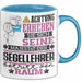 Segellehrer Geschenk Tasse Lustiger Spruch Erheben Sie Sich Der Segellehrer Betritt den Raum Blau Trendation