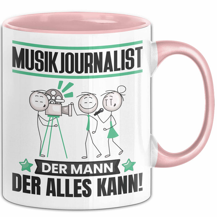 Musikjournalist Tasse Geschenk für Musikjournalist Der Mann Der Alles Kann Geschenkidee zum Geburtstag Rosa Trendation
