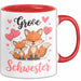 Big Sister Ältere Geschwister Schwestern Füchse Tasse Becher Geschenk Lustige Geschenkidee Spruch Big Sister Rot Trendation