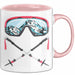 Ski Tasse Geschenk Grafik Skibrille Skistöcker Becher Rosa Trendation