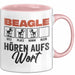 Beagle Hören Aufs Wort Tasse Geschenk Beagle Besitzer Mama Becher Rosa Trendation