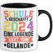 Schule Geschafft Abschluss Abi Tasse Geschenk 2025 Eine Legende Geht Vom Gelände Schwarz Trendation