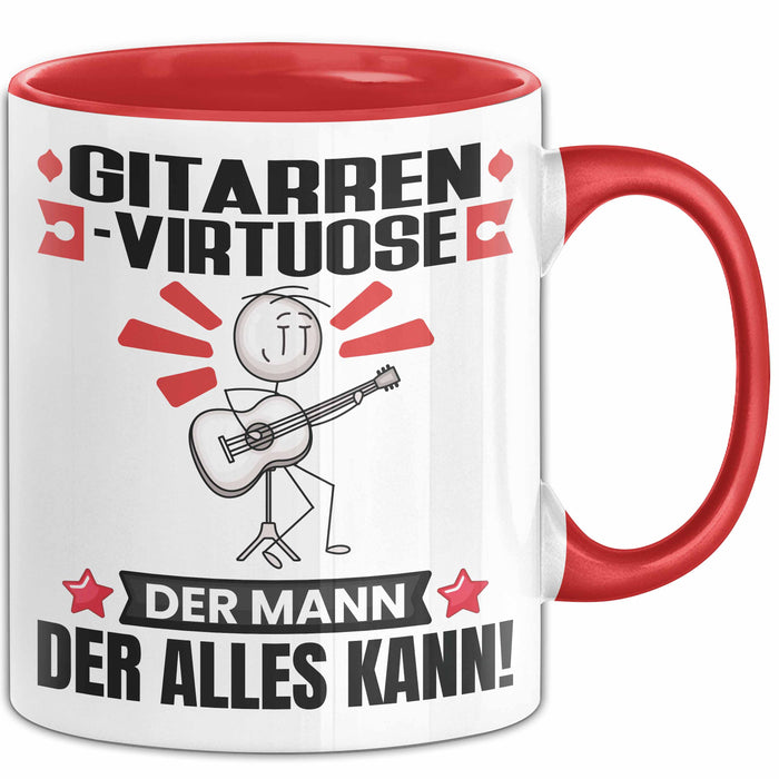 Gitarrenvirtuose Tasse Geschenk für Gitarrenvirtuose Der Mann Der Alles Kann Geschenkidee zum Geburtstag Rot Trendation