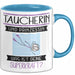 Taucherin Und Prinzessin Tasse Geschenk Für Eine Taucherin Geburtstag Was Ist Deine Superkraft Blau Trendation