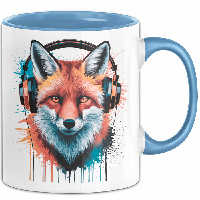Fuchs Tierliebhaber Tasse Geschenk Lustige Geschenkidee Spruch Blau Trendation