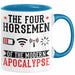Lustige Tasse Geschenk The Four Horsemen Of The Modern Apocalypse Geschenkidee Gaming Gamer Jungs Blau Trendation