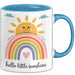 Baby Geburt Neue Eltern Tasse Geschenk Lustige Geschenkidee Spruch Hallo Kleiner Sonnenschein Blau Trendation