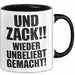 Sarkasmus Tasse Geschenk Und Zack Wieder Unbeliebt Gemacht Geschenkidee Lustig Schwarz Trendation