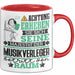 Musikverleger Geschenk Tasse Lustiger Spruch Erheben Sie Sich Der Musikverleger Betritt den Raum Rot Trendation