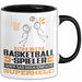 Basketballspieler Geschenk Tasse Ich Bin Basketballspieler Aber Sag Doch Einfach Superheld Lustige Geschenkdiee für Basketballspieler Kaffee-Becher Schwarz Trendation
