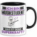 Musikstudent Tasse Geschenk für Musikstudent Geburtstag Lustiger Spruch Kaffee-Becher Was Ist Deine Superkraft Schwarz Trendation