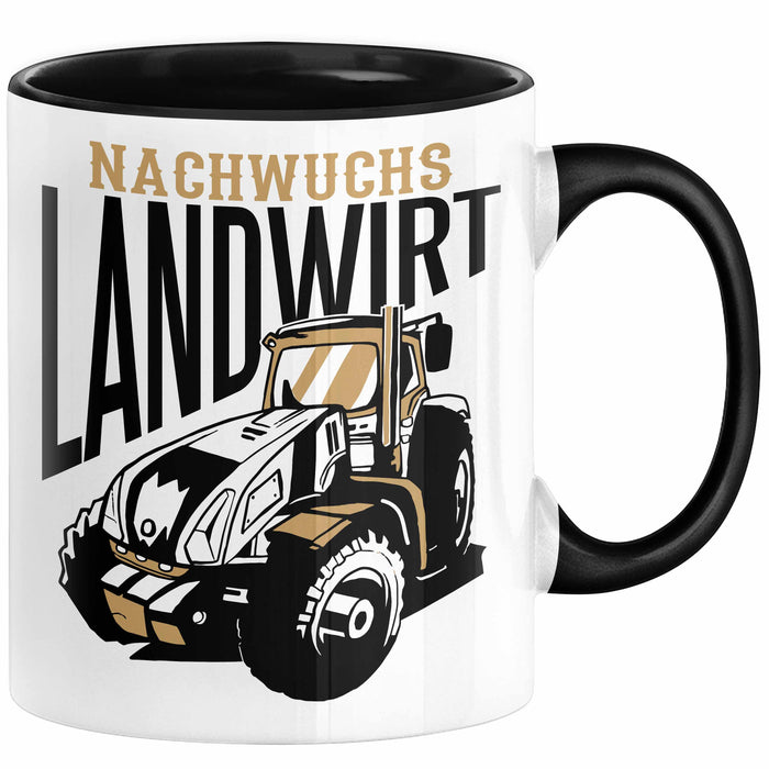 Angehender Landwirt Geschenk Tasse Jungs Bauern Jungen Geschenkidee Kakao-Becher Schwarz Trendation