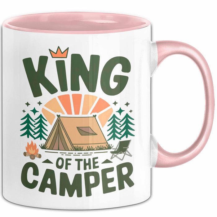 Camper Camping Tasse Geschenk Lustige Geschenkidee Spruch Kinf OF The Camper Rosa Trendation