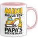 Bauleiter Bauunternehmer Tasse Geschenk Lustige Geschenkidee Spruch Mini Bauleiter Papa's Rechte Hand Rosa Trendation
