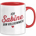 Sabine Tasse Geschenk Ich Bin Vollkommen Sabine Geschenkidee Geburtstag Rot Trendation