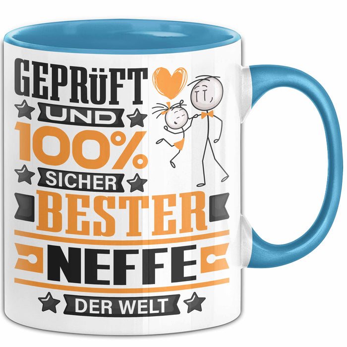 Neffe Geschenk Lustiger Spruch für Neffe Geschenkidee Bester Neffe Der Welt Blau Trendation