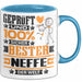 Neffe Geschenk Lustiger Spruch für Neffe Geschenkidee Bester Neffe Der Welt Blau Trendation