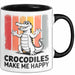 Krokodil Tier Tasse Geschenk Lustige Geschenkidee Spruch Krokodile Machen Mich Glücklich Schwarz Trendation