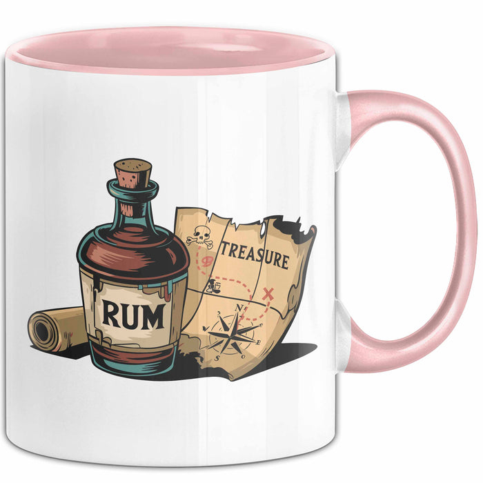Rum Fan Tasse Geschenkidee für Piraten Spirituosen Liebhaber Rosa Trendation