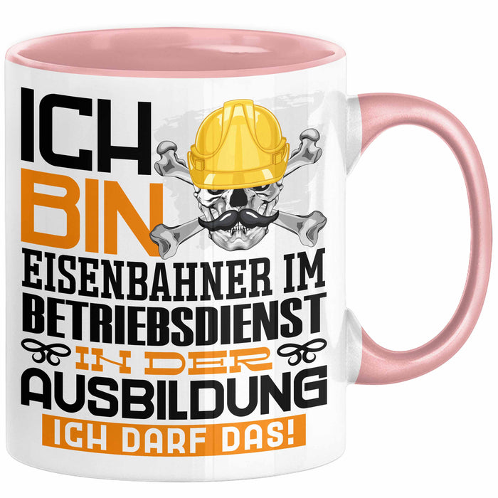 Eisenbahner im Betriebsdienst Ausbildung Tasse Geschenk Ich Bin Eisenbahner im Betriebsdienst In Der Ausbildung Ich Darf Das Geschenkidee Spruch Rosa Trendation