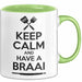 Südafrika Südafrikanisch Tasse Geschenk Lustige Geschenkidee Spruch Bleib Ruhig Und Genieße Ein Braai Grün Trendation