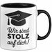 Schüler Abschluss Tasse Geschenk Lustige Geschenkidee Spruch Wir Sind Stolz Auf Dich Trendation