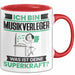 Musikverleger Tasse Geschenk für Musikverleger Geburtstag Lustiger Spruch Kaffee-Becher Was Ist Deine Superkraft Rot Trendation