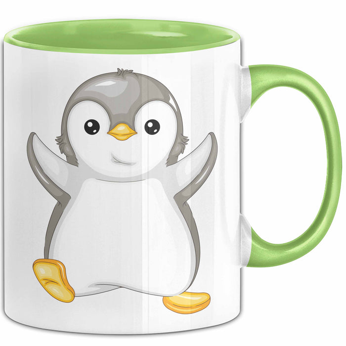 Lustige Pinguin Tasse Geschenk Pinguin-Liebhaber Grün Trendation