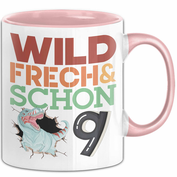 9. Geburtstag Geschenk Tasse Becher Wild Frech Und Schon 9 Rosa Trendation
