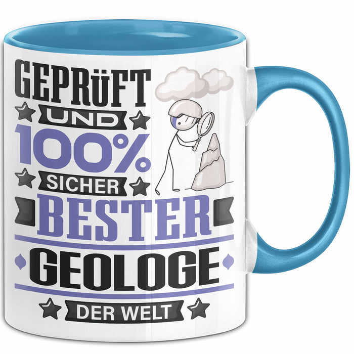 Geologe Geschenk Lustiger Spruch für Geologe Geschenkidee Bester Geologe Der Welt Blau Trendation