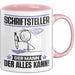 Schriftsteller Tasse Geschenk für Schriftsteller Der Mann Der Alles Kann Geschenkidee zum Geburtstag Rosa Trendation