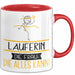 Läuferin Geschenk Tasse Becher Die Frau Die Allen Kann Geschenkidee für eine Läuferin Lustig Rot Trendation