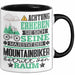 Mountainbiker Geschenk Tasse Lustiger Spruch Erheben Sie Sich Der Mountainbiker Betritt den Raum Schwarz Trendation