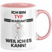 Typ Geschenk Tasse Lustiger Spruch Ich Bin Typ Warum Weil Ich Es Kann Geschenkidee Bester Typ Geburtstag Kaffee-Becher Rosa Trendation
