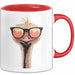 Strauß Vogel Sonnenbrille Tasse Geschenk Lustige Geschenkidee Spruch Rot Trendation