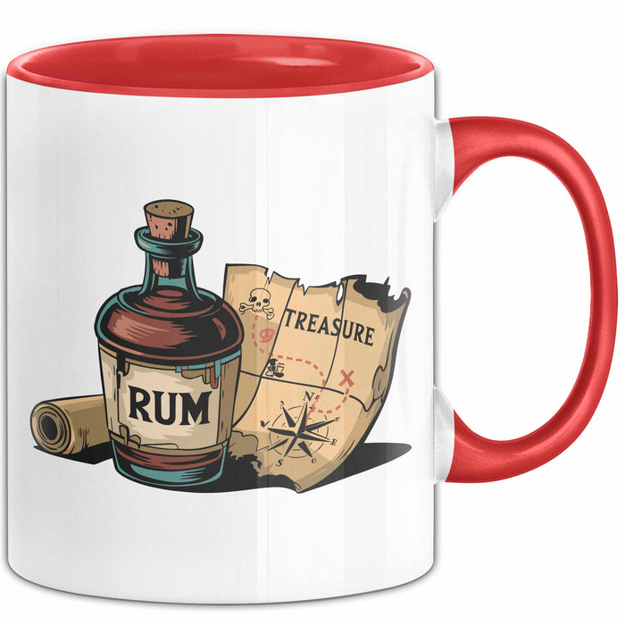 Rum Fan Tasse Geschenkidee für Piraten Spirituosen Liebhaber Rot Trendation