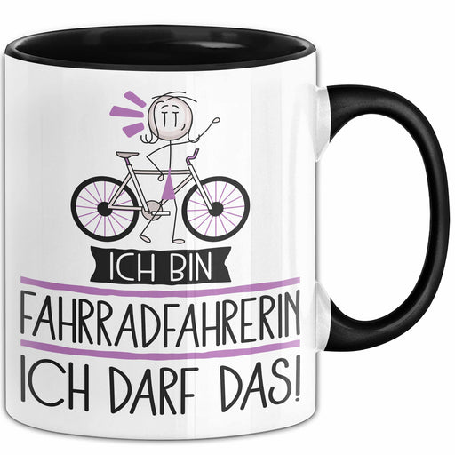Geschenk für Fahrradfahrerin Tasse Lustige Geschenkidee Geburtstag Ich Bin Fahrradfahrerin Ich Darf Das Trendation