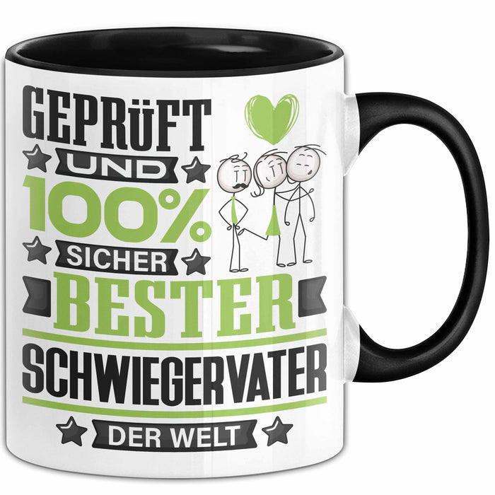Schwiegervater Geschenk Lustiger Spruch für Schwiegervater Geschenkidee Bester Schwiegervater Der Welt Schwarz Trendation