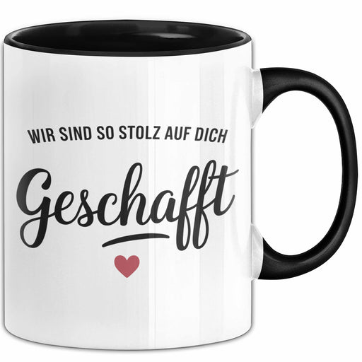 Schüler Abschluss Tasse Geschenk Lustige Geschenkidee Spruch Wir Sind So Stolz Auf Dich Geschafft Trendation