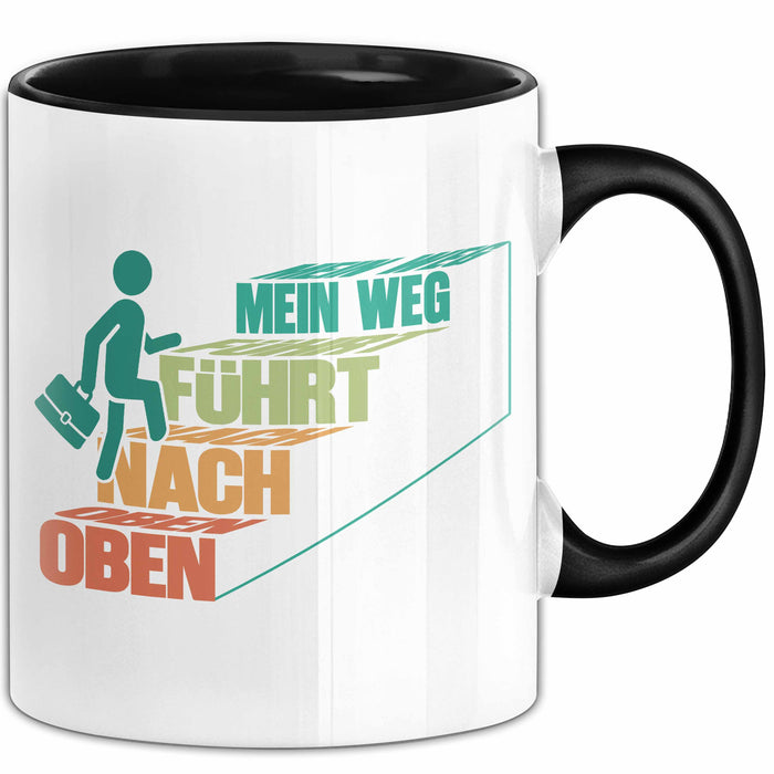 Office Arbeitskollege Tasse Geschenk Lustige Geschenkidee Spruch Mein Weg Führt Nach Oben Trendation