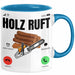 Holzarbeiter Schreiner Tischler Geschenk Tasse Holz Ruft An Holzarbeit Waldarbeiter Kaffee-Becher Blau Trendation