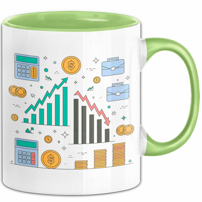 Ökonom Tasse Geschenkidee für Marktanalysten Grün Trendation