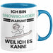 Snowboarder Geschenk Tasse Lustiger Spruch Ich Bin Snowboarder Warum Weil Ich Es Kann Geschenkidee Bester Snowboarder Geburtstag Kaffee-Becher Blau Trendation