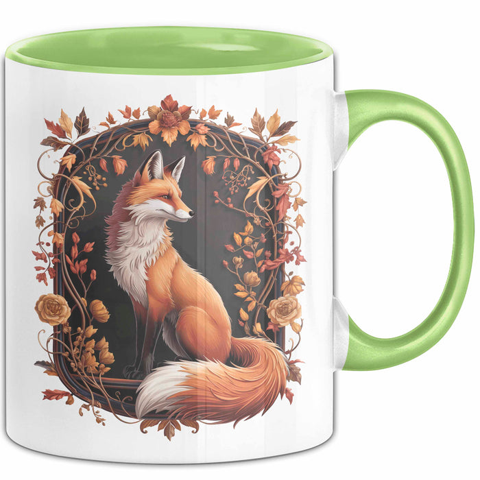 Fuchs Tierliebhaber Tasse Geschenk Lustige Geschenkidee Spruch Grün Trendation