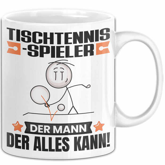 Tischtennisspieler Tasse Geschenk für Tischtennisspieler Der Mann Der Alles Kann Geschenkidee zum Geburtstag Weiß Trendation