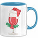 Weihnachten Weinglas Tasse Geschenk Weihnachtliche Grafik Kaffee-Becher Blau Trendation