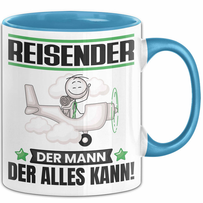 Reisender Tasse Geschenk für Reisender Der Mann Der Alles Kann Geschenkidee zum Geburtstag Blau Trendation