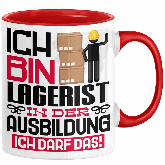Lagerist Ausbildung Tasse Geschenk Ich Bin Lagerist In Der Ausbildung Ich Darf Das Geschenkidee Spruch Rot Trendation